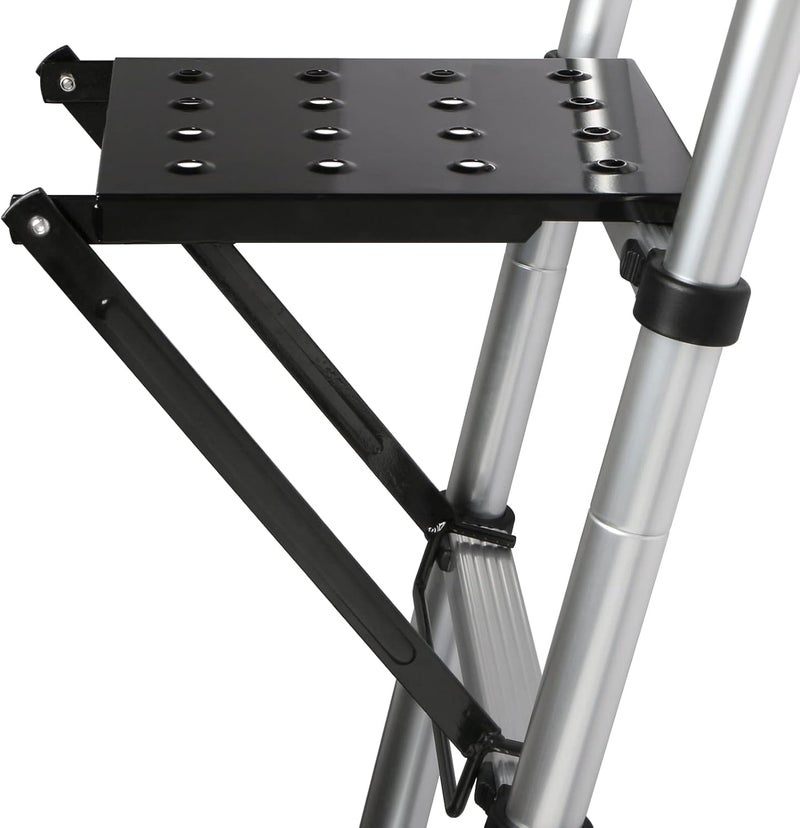 TooCust Ladder Platform Accessories - Anti-Slip Extension Ladder Work Platform System, Heavy Duty Work Tray for Tools, 400 lbs Capacity (Black) - Image 1